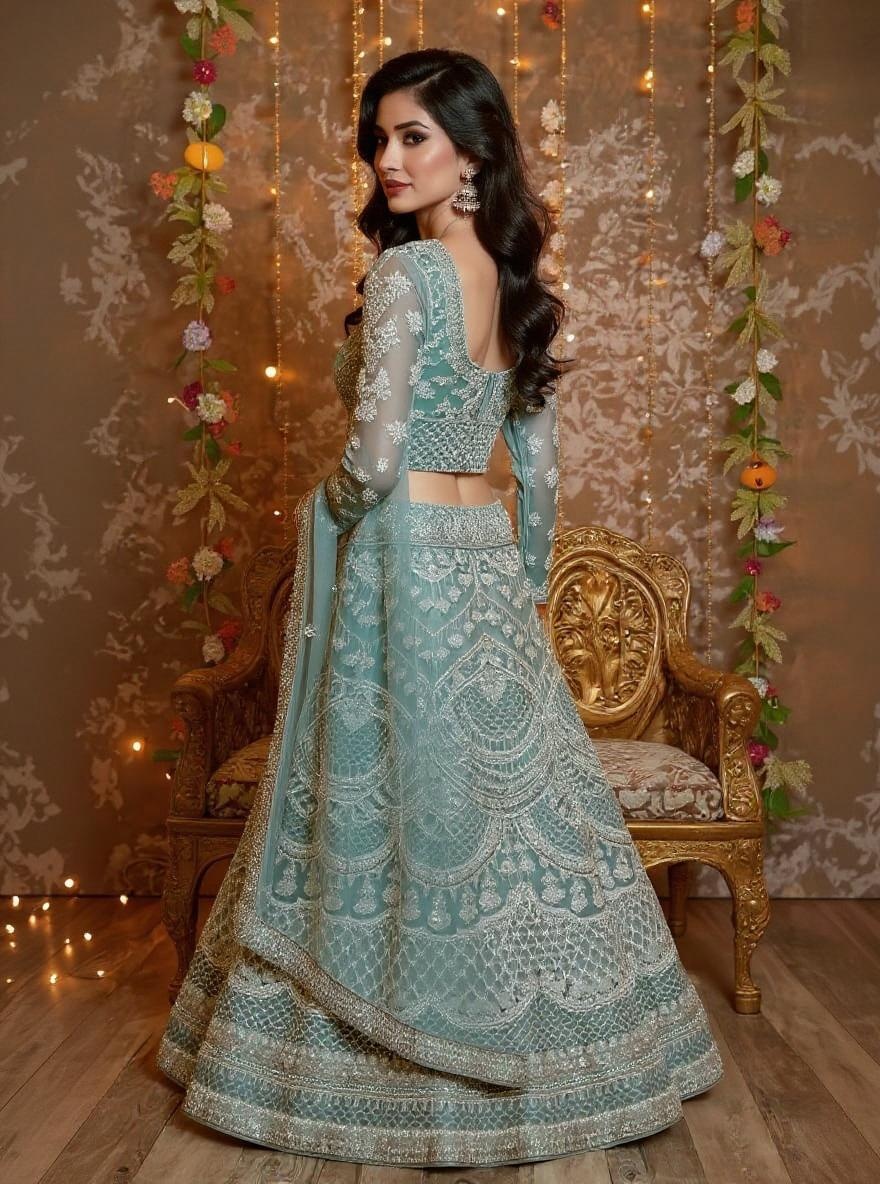 AI captures every detail of lehenga embroidery and fabric texture