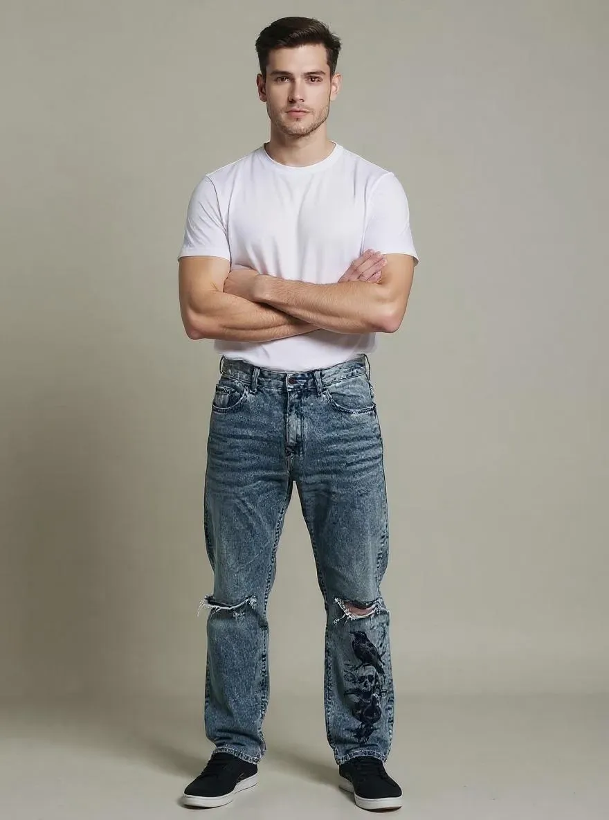 AI-generated jeans with realistic fabric drape and seam detail