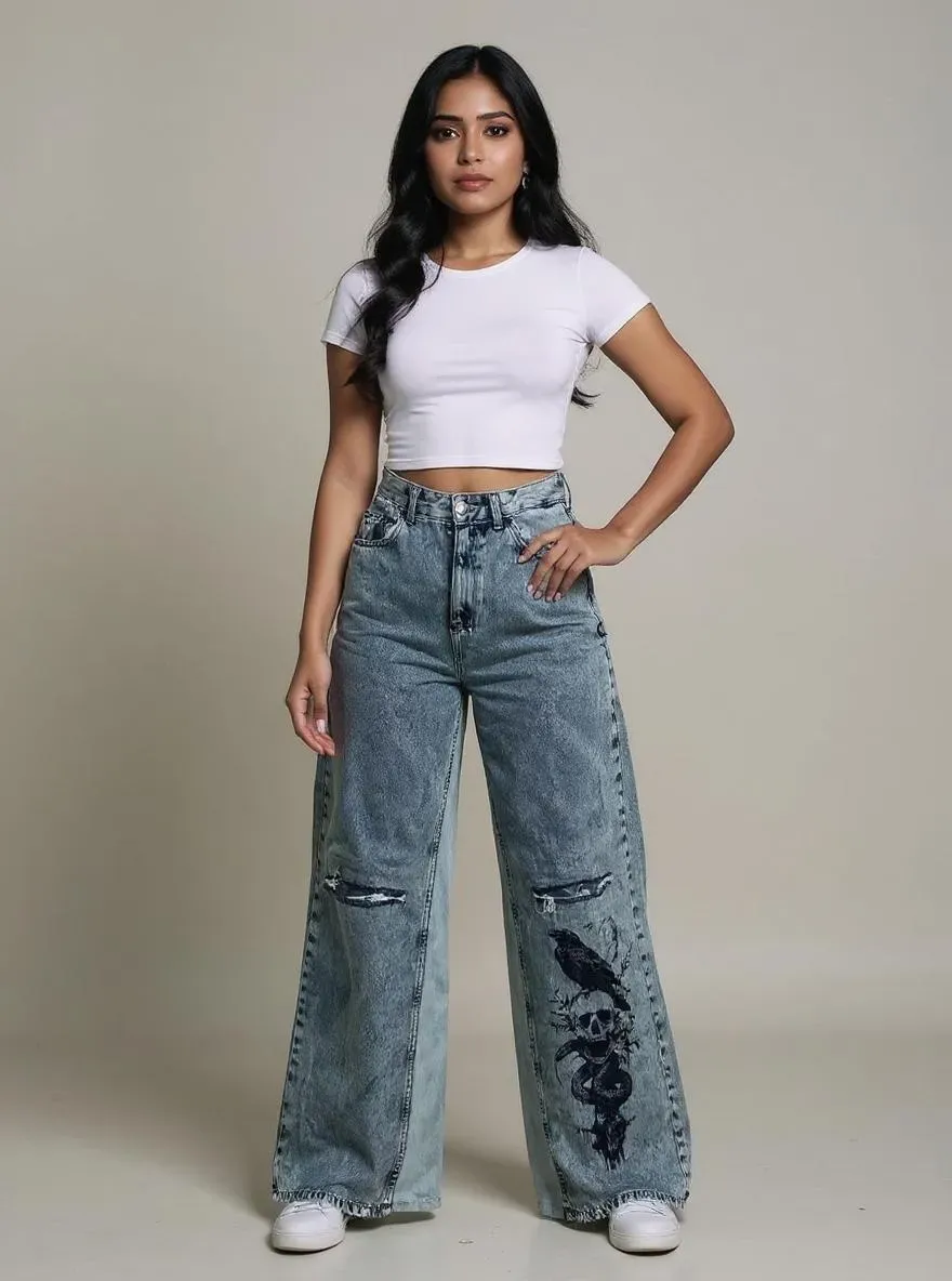 Same jeans in 5 different colors and washes generated instantly